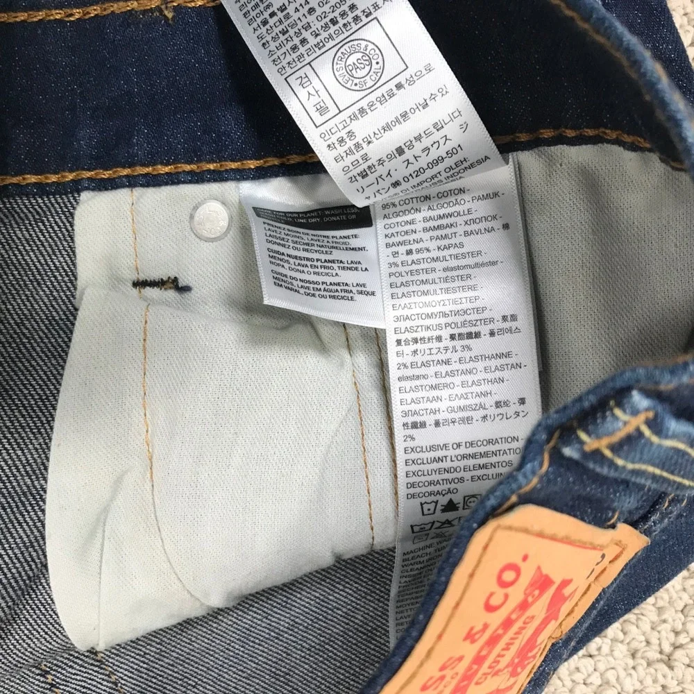 Levis 505 Regular Fit Dark Wash Indigo Denim Jeans 38x30 005052809‎ Mens